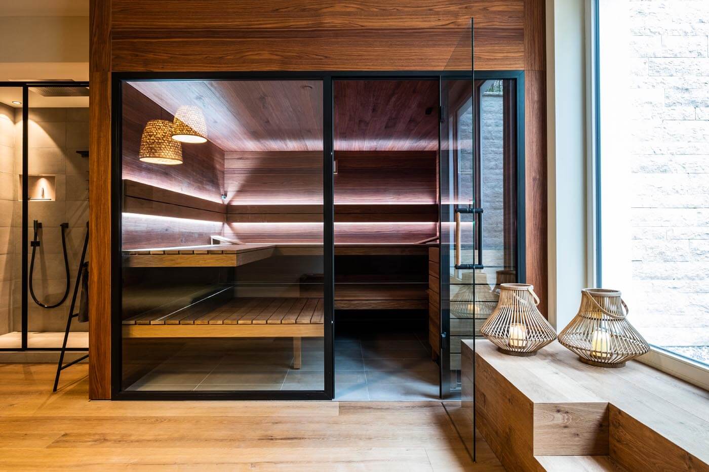 Boring Sauna Interiors? Contrasting Wood Species Add Distinctive Visual Character